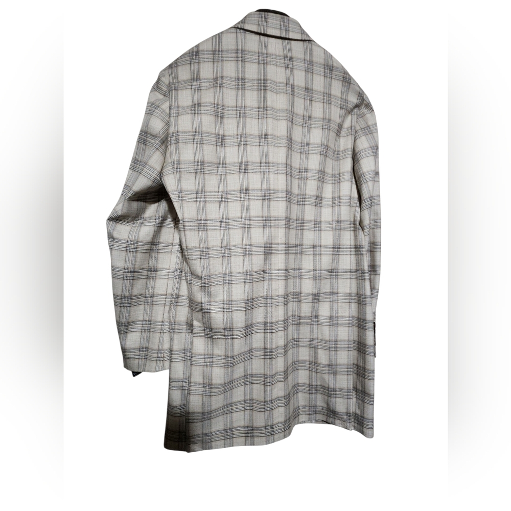 Murano Plaid Jacket in Cream and Gray - Picture 3 of 4